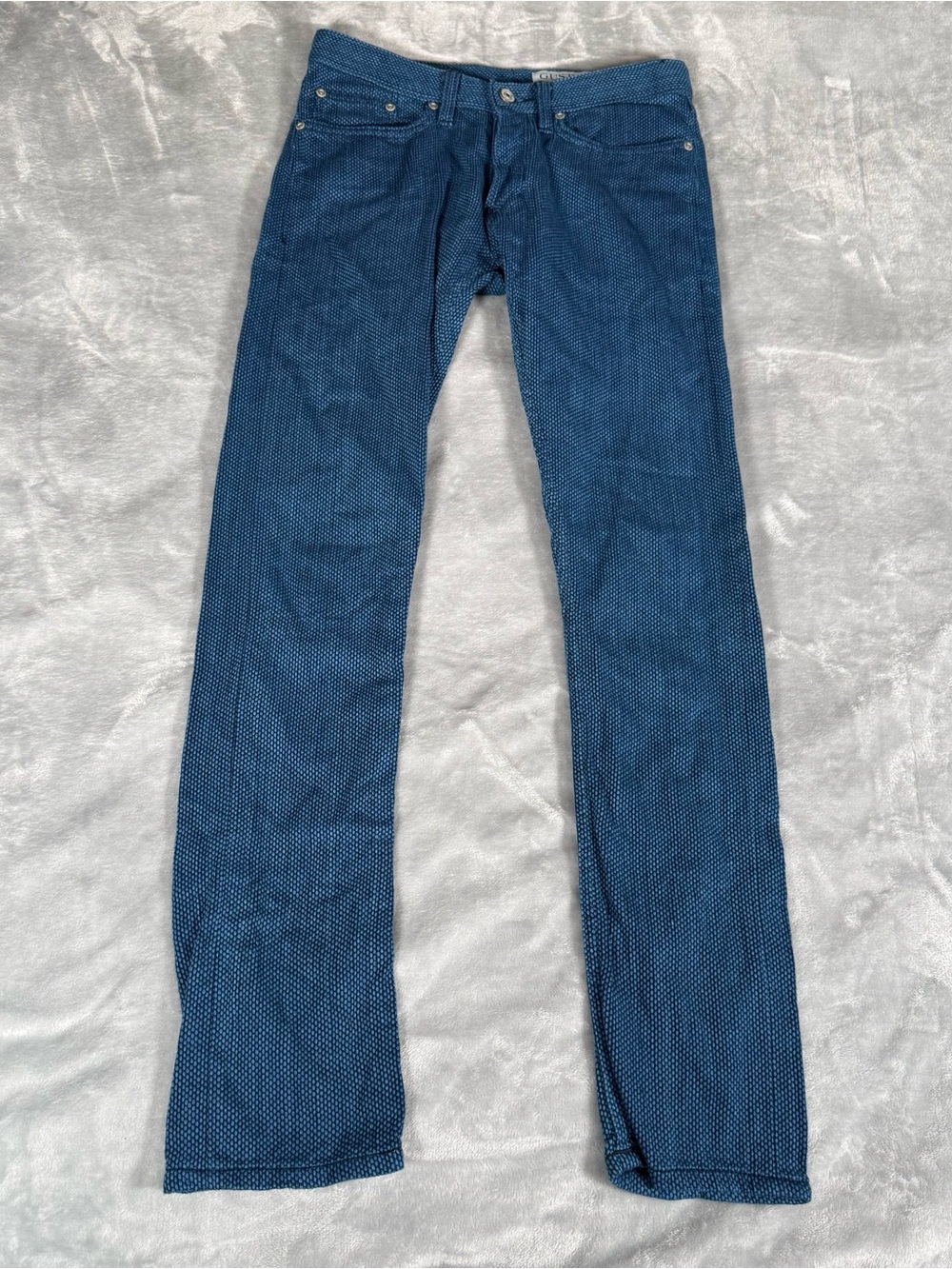 Gustin Super Skinny Pants Mens 30 (Fits 28x30) Low Rise Cotton Knit Blue
